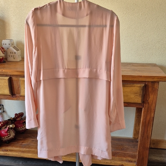 Dusty Rose Sheer Cardigan - Picture 3 of 6